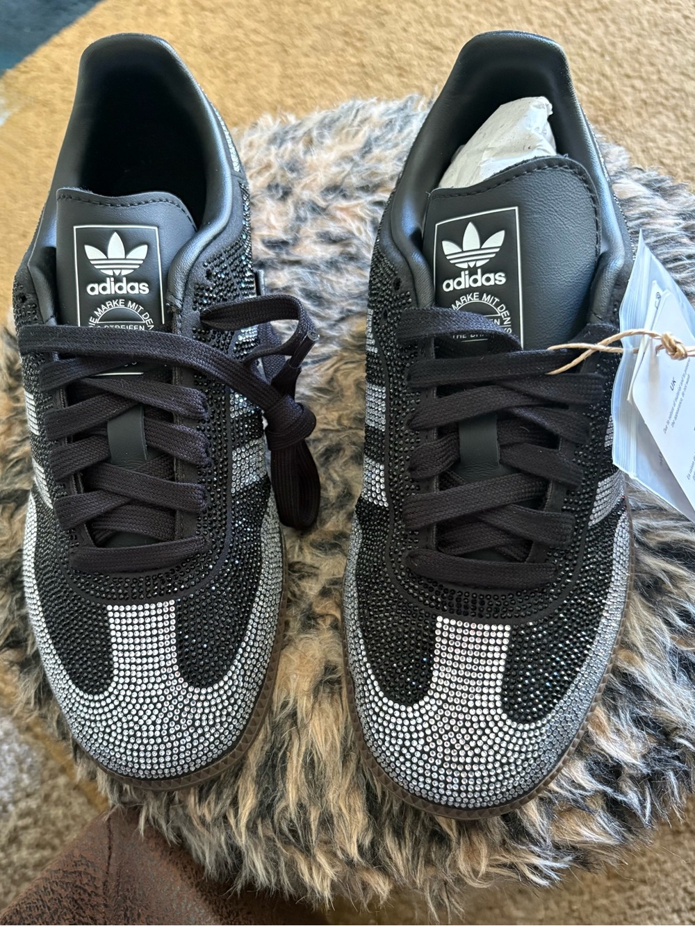 adidas Women’s Black Rhinestone-Embellished Sneakers